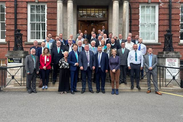 The new Reform UK councillors running Lincolnshire County Council (with Dame Andrea Jenkyns and MP Richard Tice). Credit: Lincolnshire County Council