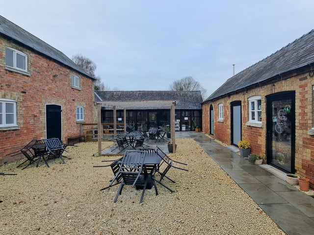 The outdoor courtyard seating area.