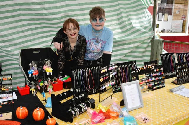 Abigail Devaal, 15, and Luke Etches, 15, of IceScream 969 at Horncastle's Teenage Market in September.