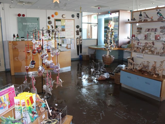 Plans to demolish and re-build the visitor centre at Gibraltar Point Nature Reserve were on the front page of the Skegness Standard 10 years ago. It came after the facility suffered flooding in the tidal surge of the previous December, as shown in the picture.