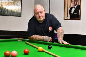 Dean Simmons is to represent GB at the World Ability Sports in Thailand. He is pictured here at Boston Snooker Centre.