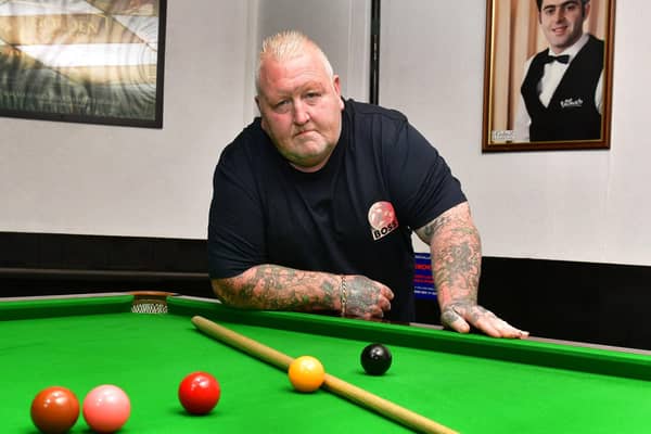 Dean Simmons is to represent GB at the World Ability Sports in Thailand. He is pictured here at Boston Snooker Centre.