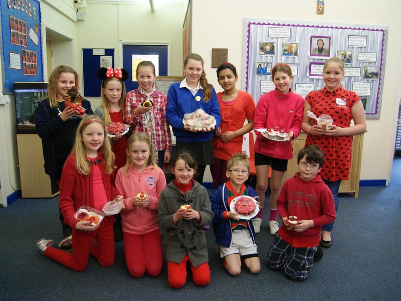 Children at Caistor Primary School enjoyed a non uniform day and made cakes to sell to raise money for Red Nose Day 2013.