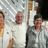 Amateurs top rink, Eileen Favell, Mick Greet and Josie Pearson, after beating Burtons