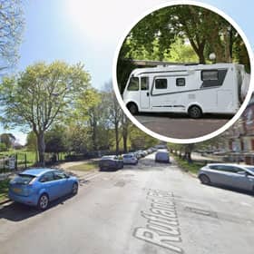 New restrictions on motorhomes and campervans have been proposed for Rutland Road. (Image: Google) Inset: A campervan, for illustration only (Image: Getty).