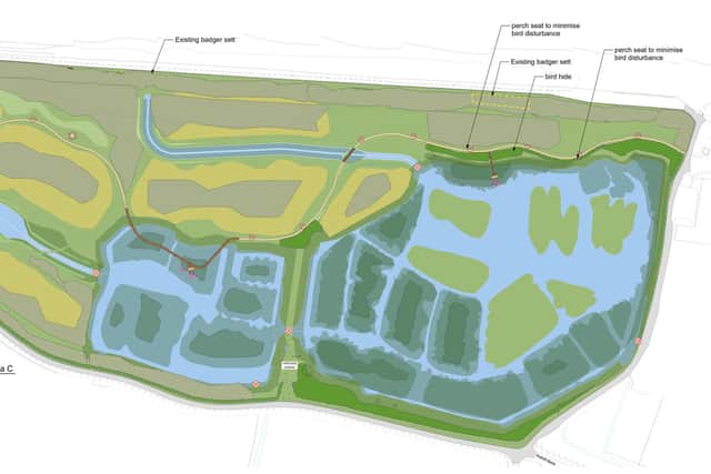 Masterplan of the wetland areas that are to be created at Sandilands. Copyright National Trust.