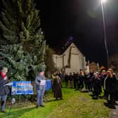 Horncastle's Tree of Light lit up in 2021.