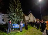 Horncastle's Tree of Light lit up in 2021.