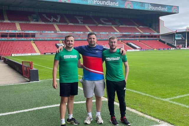 RAF Coningsby's Daniel Holt, Ash Taylor, Kyle MacLeod, and Jake Langley at Walsall FC's Bank's Stadium.