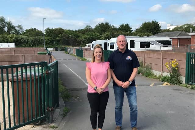 Michelle with Lincolnshire Traveller Initiative (LTI) director Paul Boucher.