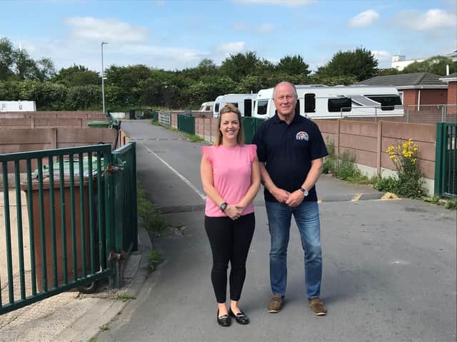 Michelle with Lincolnshire Traveller Initiative (LTI) director Paul Boucher.