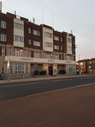 Lights on at the County Hotel in Skegness
