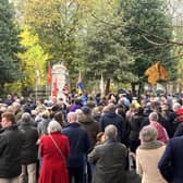 Crowds gathering at Gainsborough’s War Memorial at last year's Remembrance Service