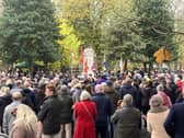 Crowds gathering at Gainsborough’s War Memorial at last year's Remembrance Service