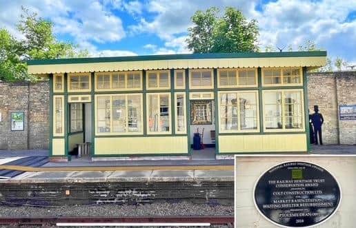 The restored waiting room and new plaque. Photo supplied