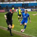 Trinity on the attack against FC United on Saturday. Photo by Sean Cook (Foxby Media).
