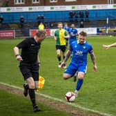 Trinity on the attack against FC United on Saturday. Photo by Sean Cook (Foxby Media).