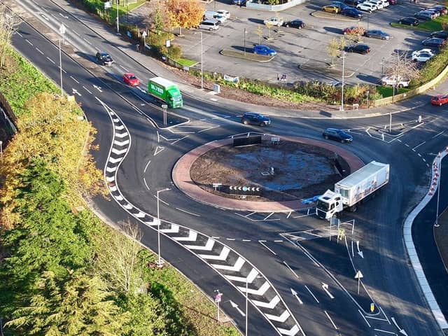 The new A16 Marsh Lane roundabout in Boston.