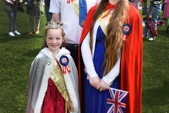 Carnival royalty  Princess Rosie Cawley; King Matthew Whitehead and Queen Summer Willetts.