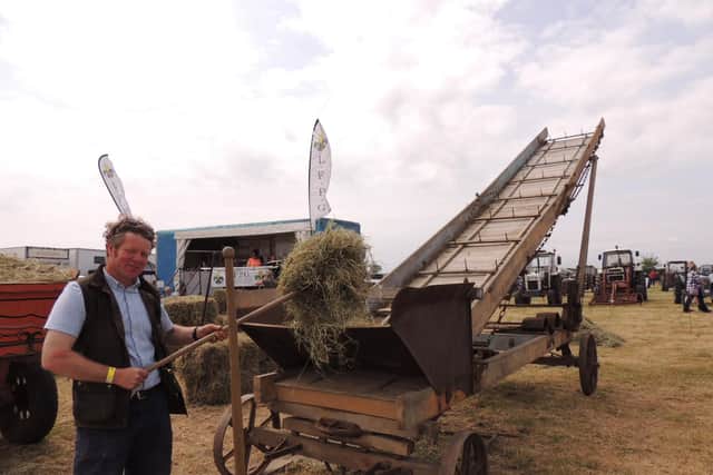 Peter Harness of Sibsey at work on the Lincolnshire Fenland Preservation Group display.