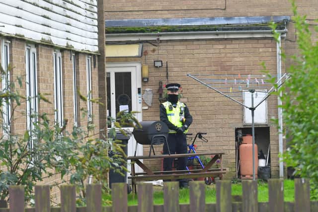 Police at the scene in Fold Hill, Friskney today (Wednesday).