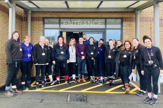 Staff at Springwell Mablethorpe celebrate their Outstanding Ofsted rating.