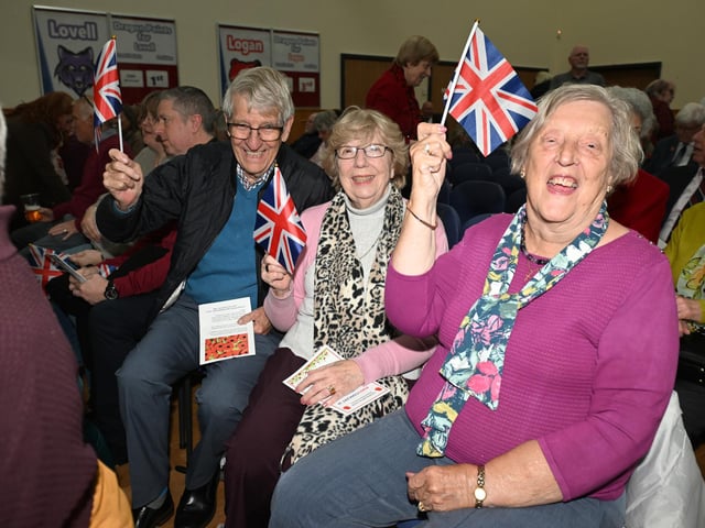Proms style finale. L-R Doug Cornford, Julie Dorling and Jean Cornford. Photo: David Dawson