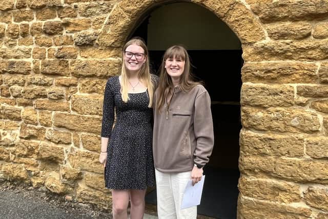 Caistor A Level students Toni Neale and Elspeth Jolly.