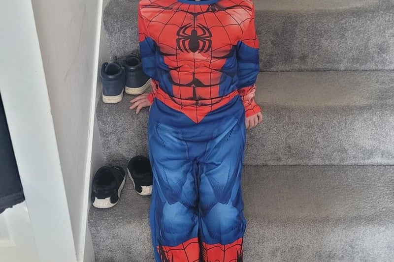 Dalton-Lee, 4, as Spiderman.