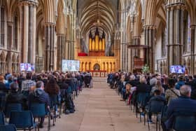 Lincoln Cathedral's screening of The Queen's funeral.