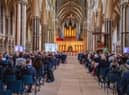 Lincoln Cathedral's screening of The Queen's funeral.