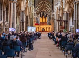 Lincoln Cathedral's screening of The Queen's funeral.