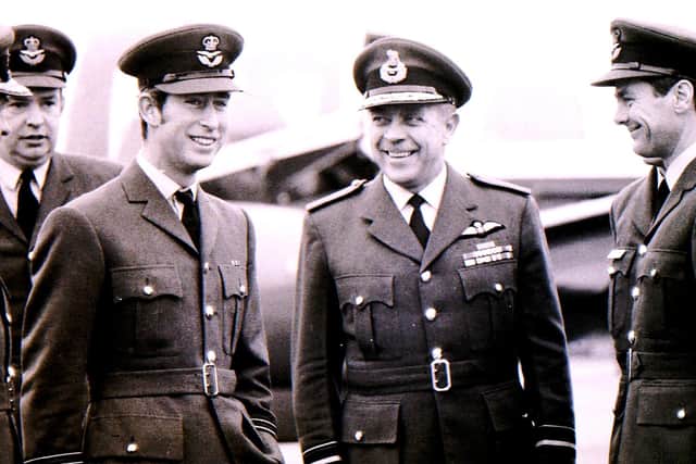 Prince Charles arriving at RAF Cranwell in 1971.