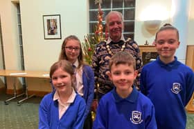 Photo: Council Chairman Cllr Andrew Hagues with four of the winners and runners up, Erin, Izzy, Jonny and Archie.