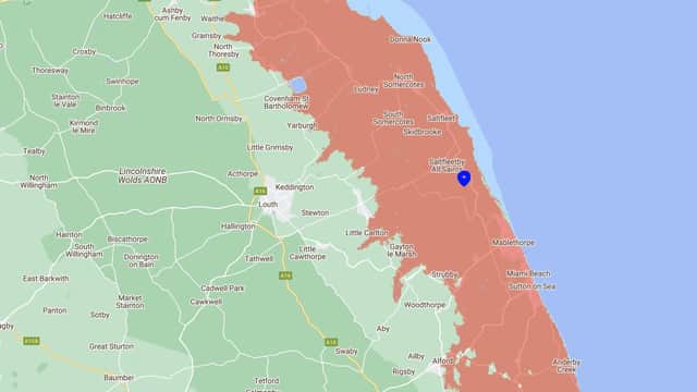 Climate Central shows huge swathes of Lincolnshire under threat from flooding by 2030. | Image: Climate Central