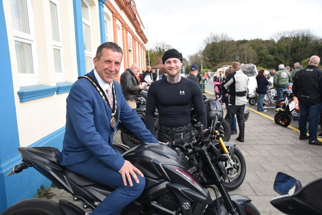 On yer bike - Mayor of Skegness Coun Adrian Findley ahead of the race.