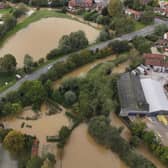 The flooding in Horncastle caused by Storm Babet. Photo: Kurbia Aerial