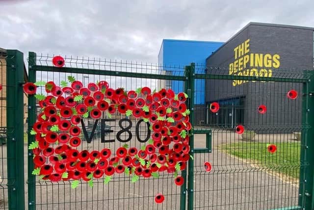 The students’ artwork was displayed on the school gate and in the school’s reception