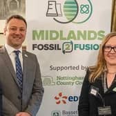 Brendan Clarke-Smith, MP for Bassetlaw and Rachael Glaving, EDF commercial director