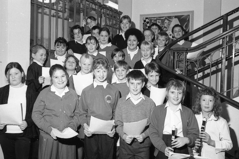 Boston Library welcomed Year Six pupils from Carlton Road Primary School in December 1997 to perform a selection of carols.