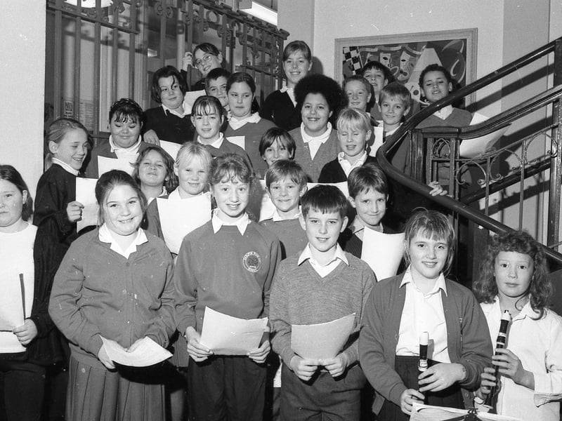 Boston Library welcomed Year Six pupils from Carlton Road Primary School in December 1997 to perform a selection of carols.