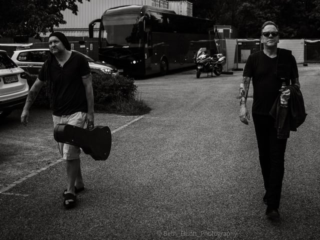 Nathan and Kiefer heading to the stage for a gig. Photo: Beth Elliott