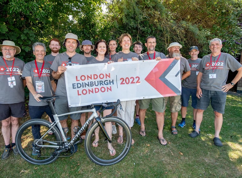 Volunteers running the Boston checkpoint for the London to Edinburgh to London challenge.