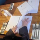 Laura Goodhand trying out her new menus at the Royal Oak, Holton Le Clay.