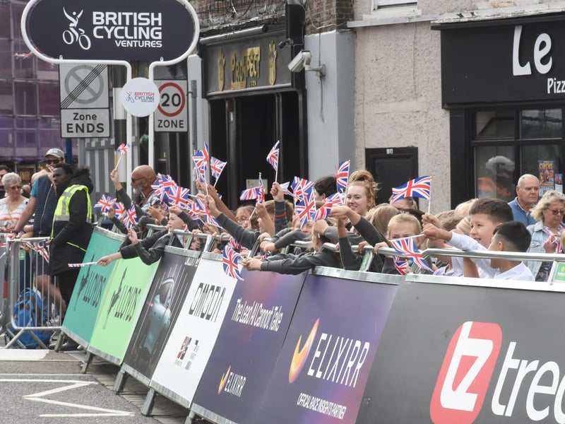 Flags waved along the route.