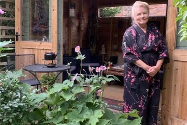Prisca Furlong at her award-winning garden retreat in Louth.