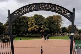 The railings surrounding Skegness Tower Gardens are being painted as part of the ongoing refurbishment.