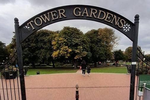 The railings surrounding Skegness Tower Gardens are being painted as part of the ongoing refurbishment.