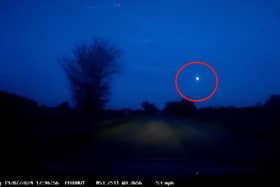 Dashcam footage of the bright object, believed to be a me seen over Lincolnshire. By Alan Thompson