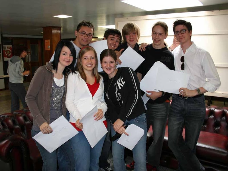 Another photo from GCSE results day 2006 at The Giles School.